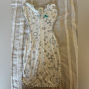 Love to Dream White and Gray Starry Sleep Sack
